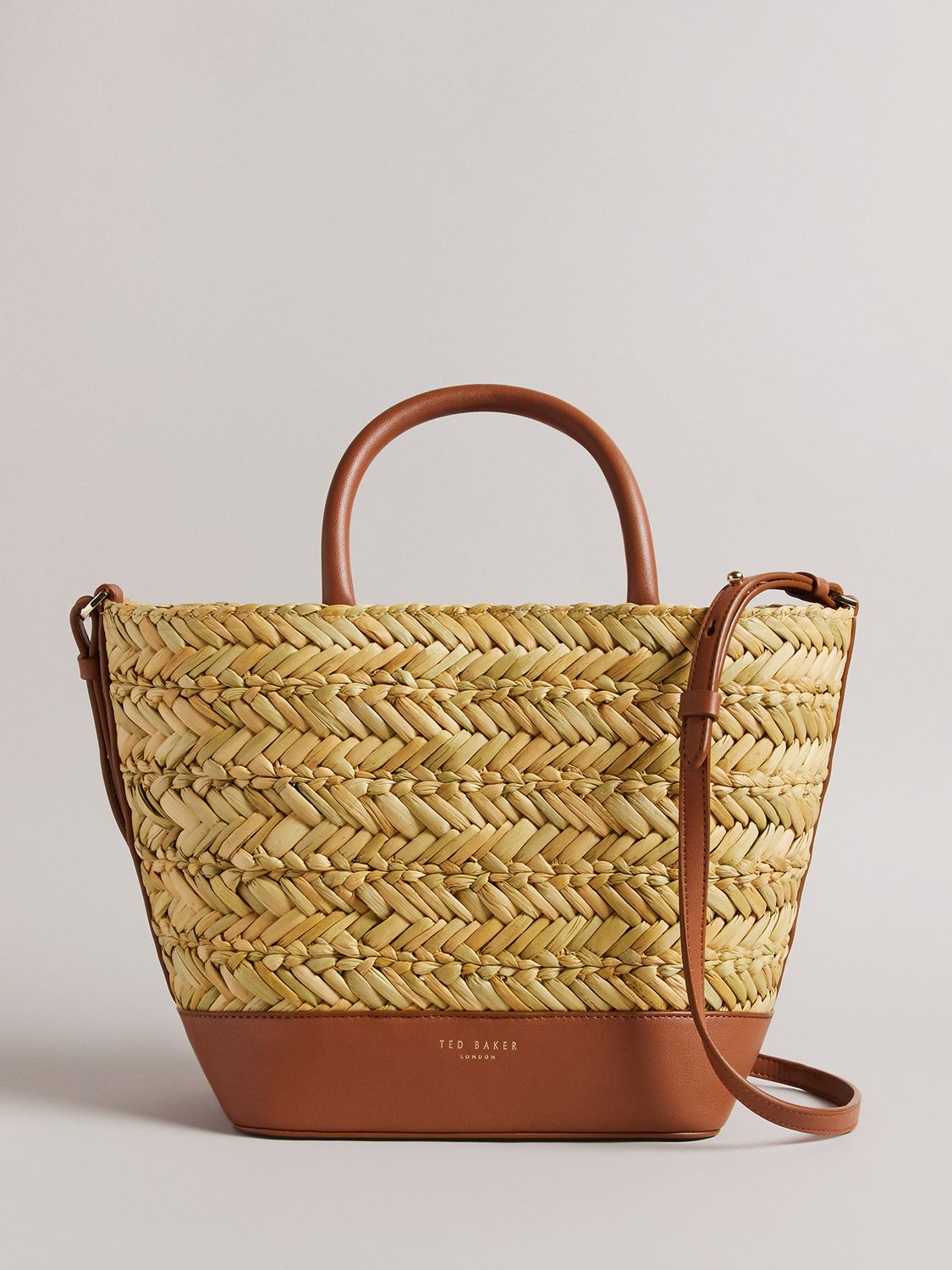 TED BAKER Ivelie Medium Raffia Weave Tote Bag endource