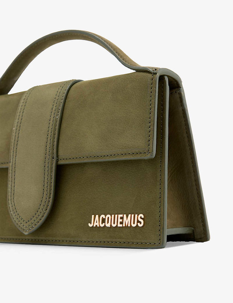 Le Grand Bambino Leather Shoulder Bag in Green - Jacquemus