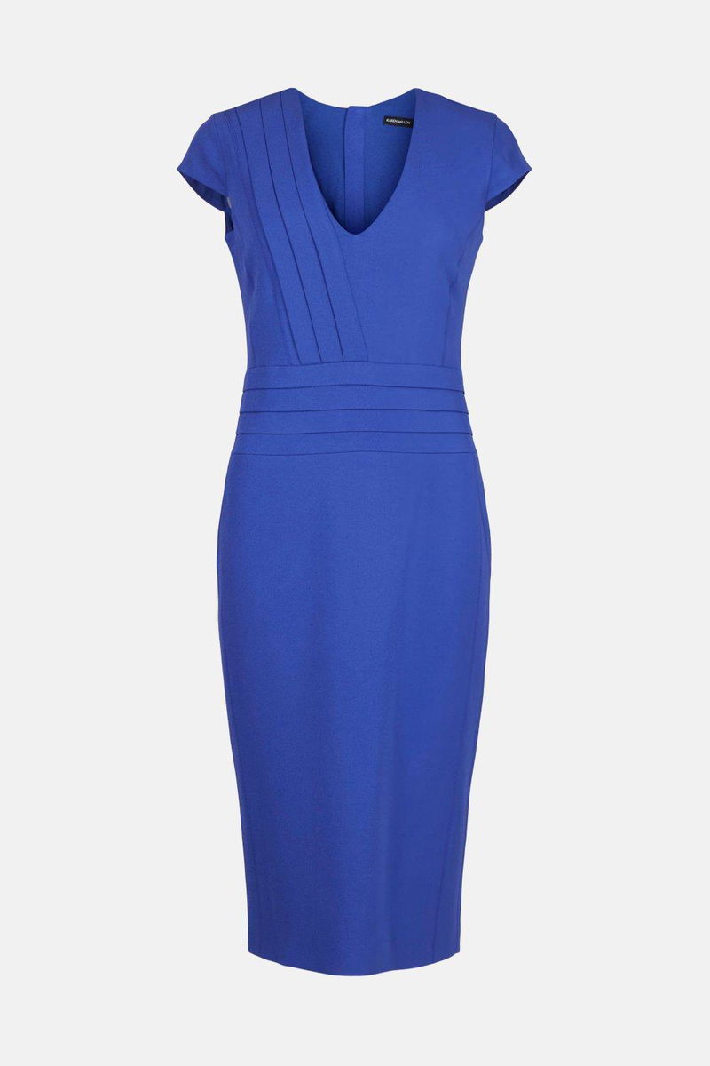 KAREN MILLEN Compact Viscose Twist Waist Pencil Dress | endource