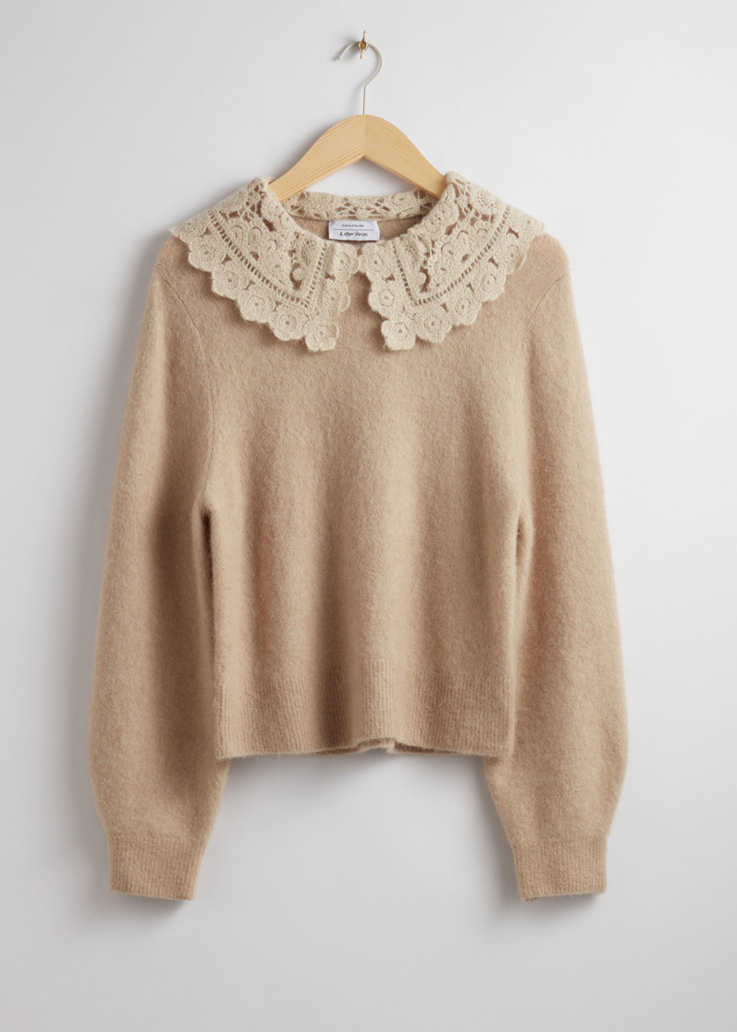 & OTHER STORIES Crochet Collar Knit Jumper Endource