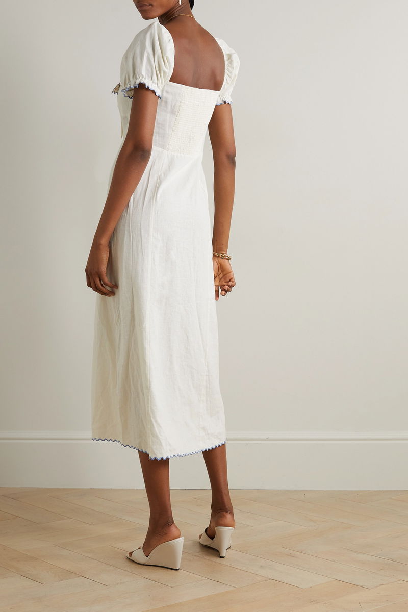 linen midi dress blue MILAN LINEN MIDI DRESS main image 0