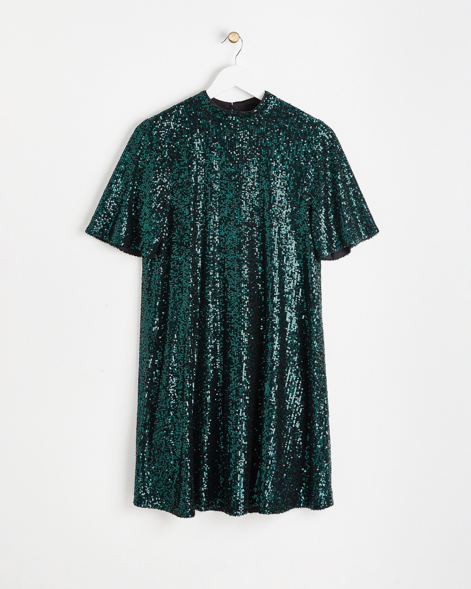 OLIVER BONAS Sequin Mini Dress in Green Endource