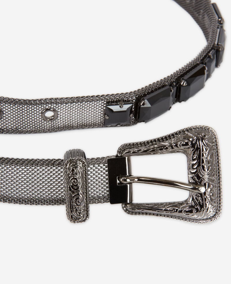 The Kooples Western-Style Leather Belt NWT The Kooples Women Large Leather & Chain Belt Black Size 2 main image 2