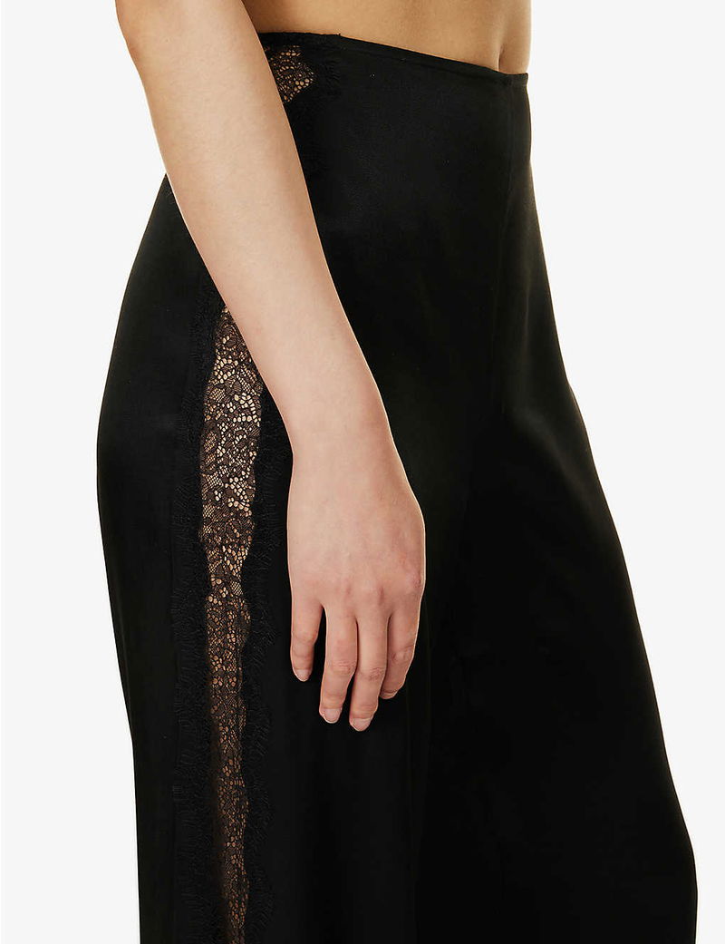 BEC & BRIDGE Spencer Lace-Trim Satin Trousers | endource