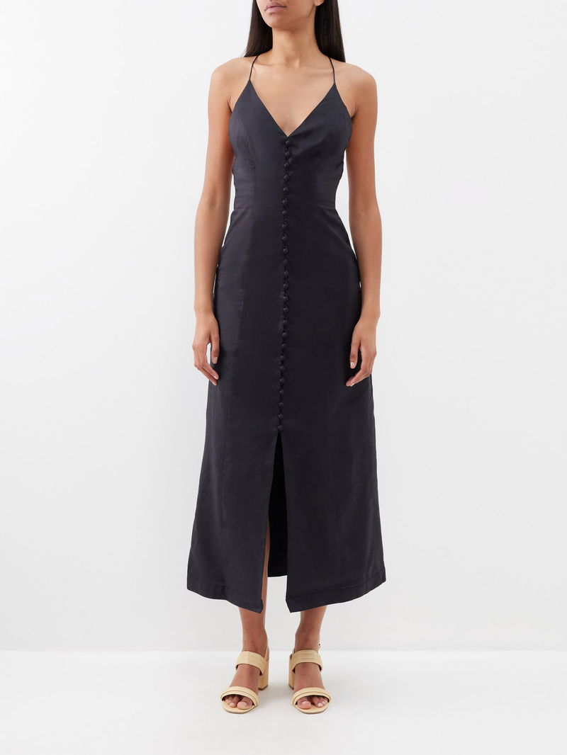 halcyon knit midi dress Halcyon Knit Midi Dress-BLACK/SAND BROWN / XXS