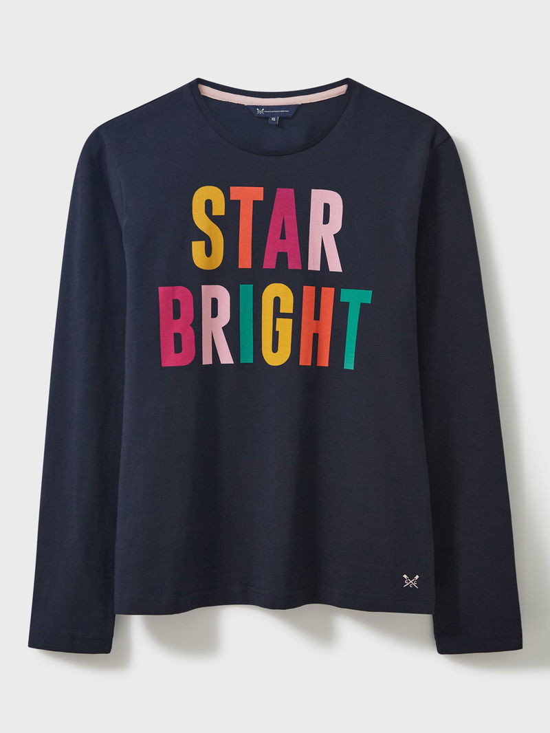 long sleeve slogan top