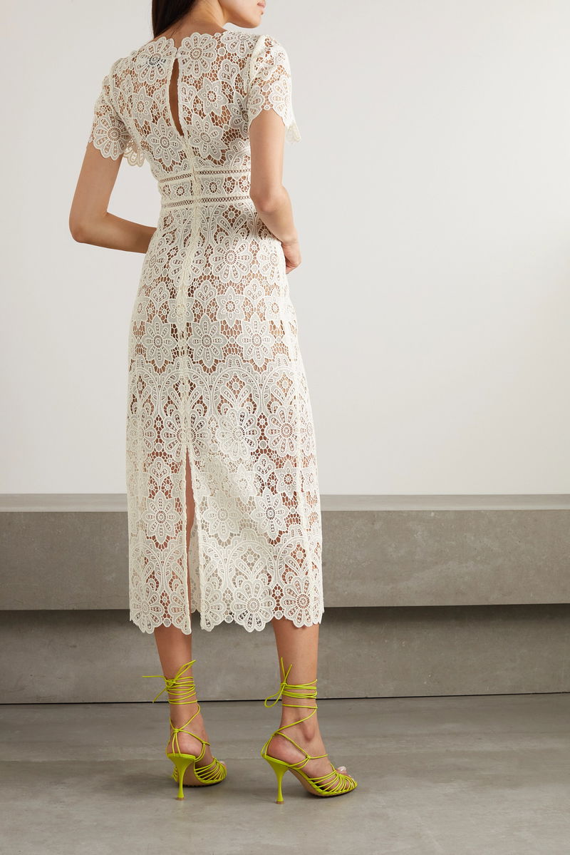 chinese dress ladies Blue Lace Embellished Midi Dress – self-portrait-US