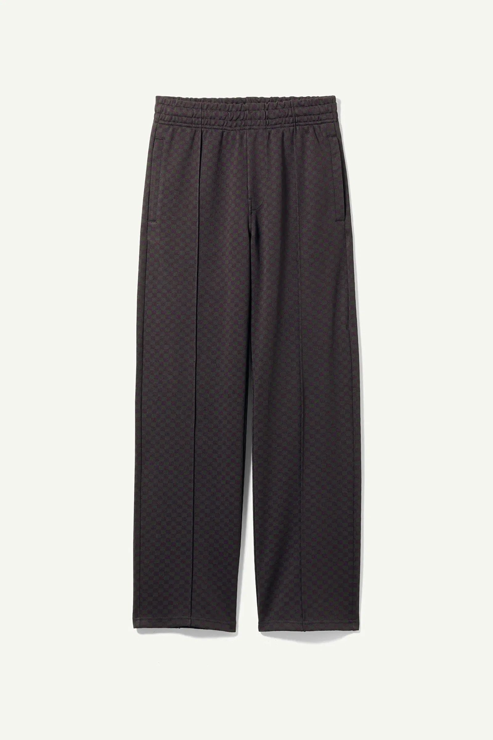 WEEKDAY Ken Track Pants in Black check Endource