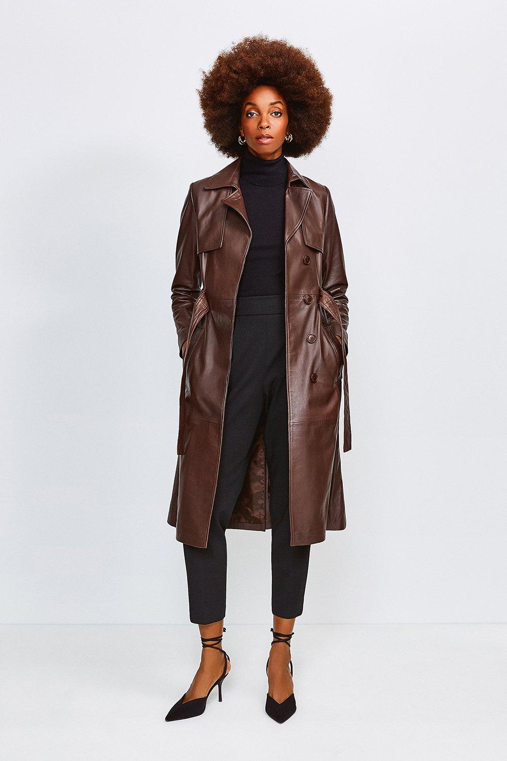 KAREN MILLEN Leather Trench Coat endource