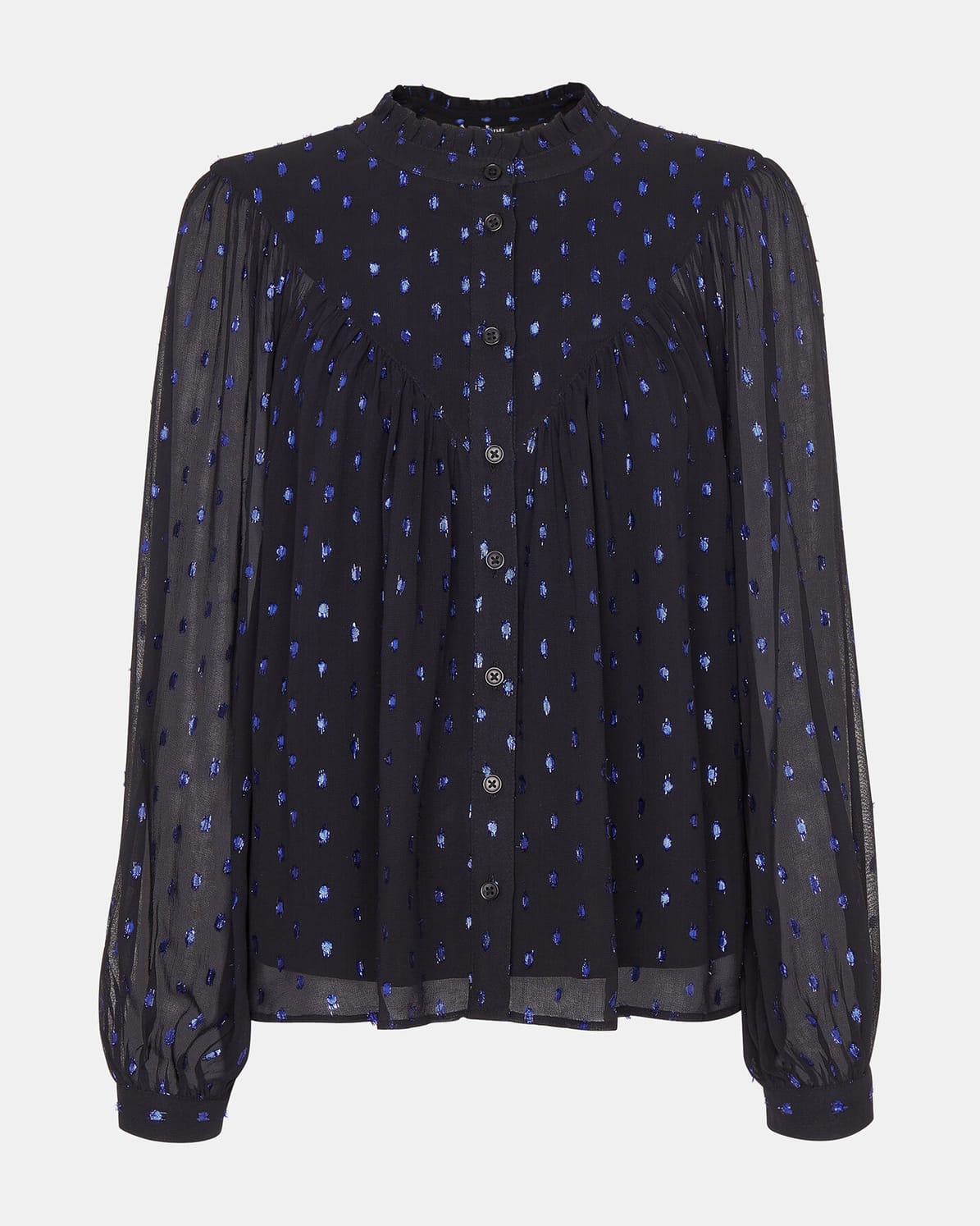 WHISTLES Mia Metallic Dobby Top | endource