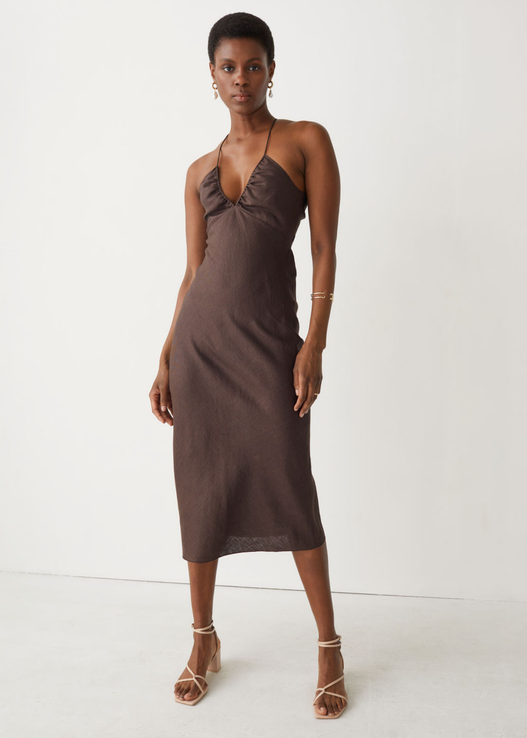 & OTHER STORIES Strappy Linen Midi Dress | endource & OTHER STORIES Strappy Linen Midi Dress | endource