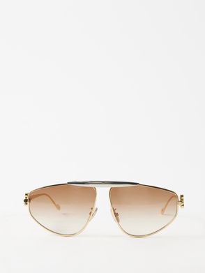 LOEWE Aviator Metal Sunglasses in Pink