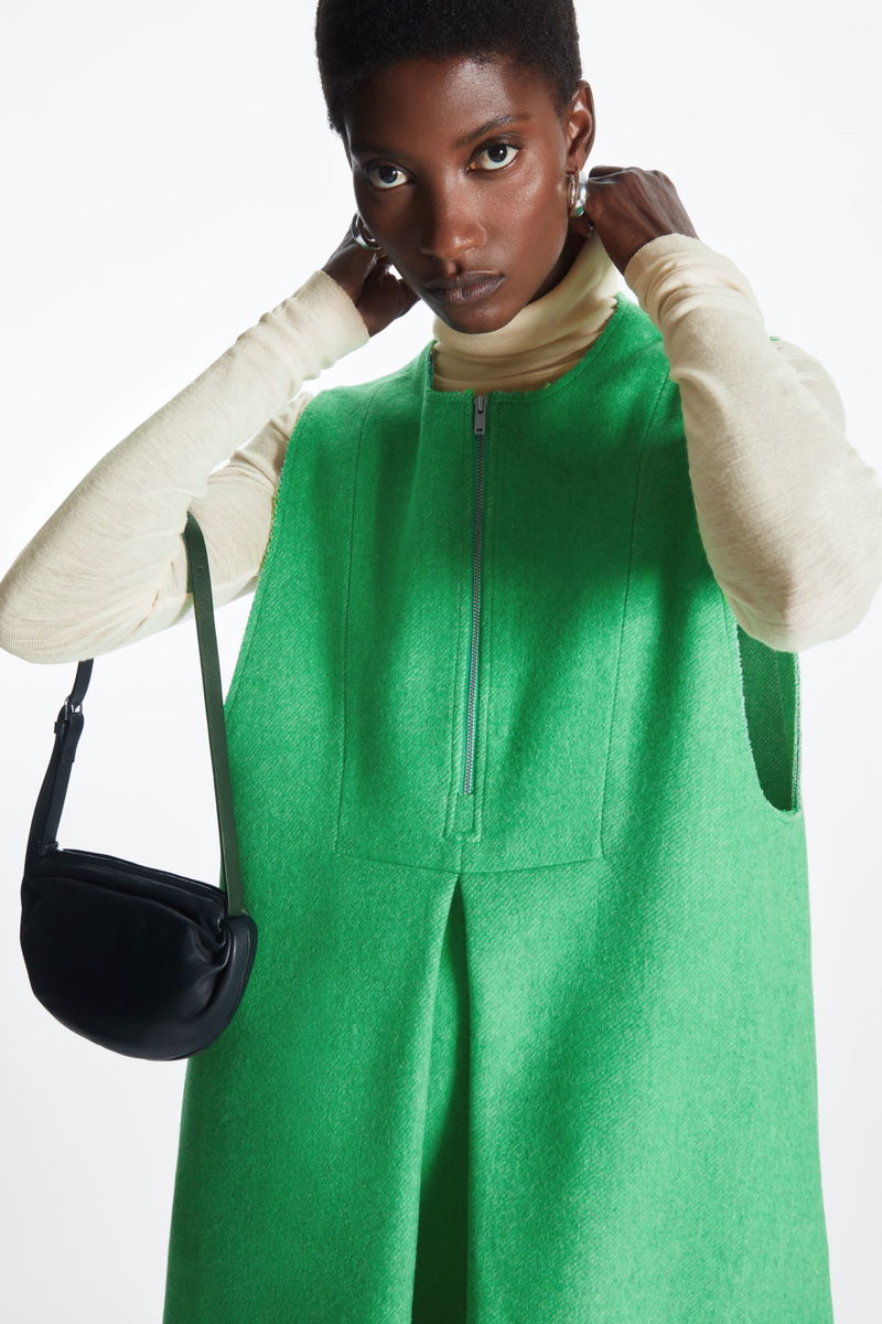 COS Pleated Wool Mini Dress | endource