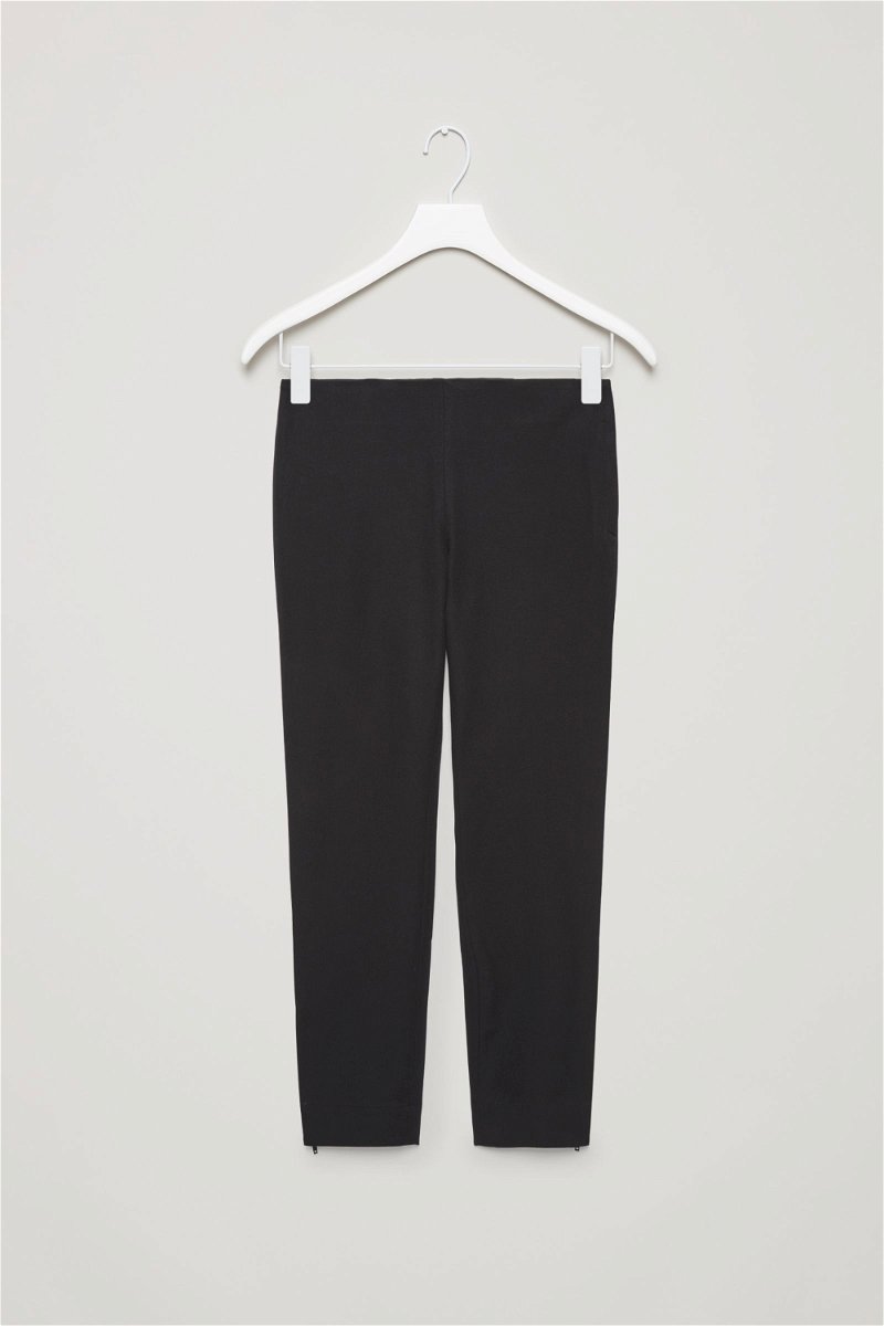 COS Slim-fit Trousers with Ankle Zip in Black