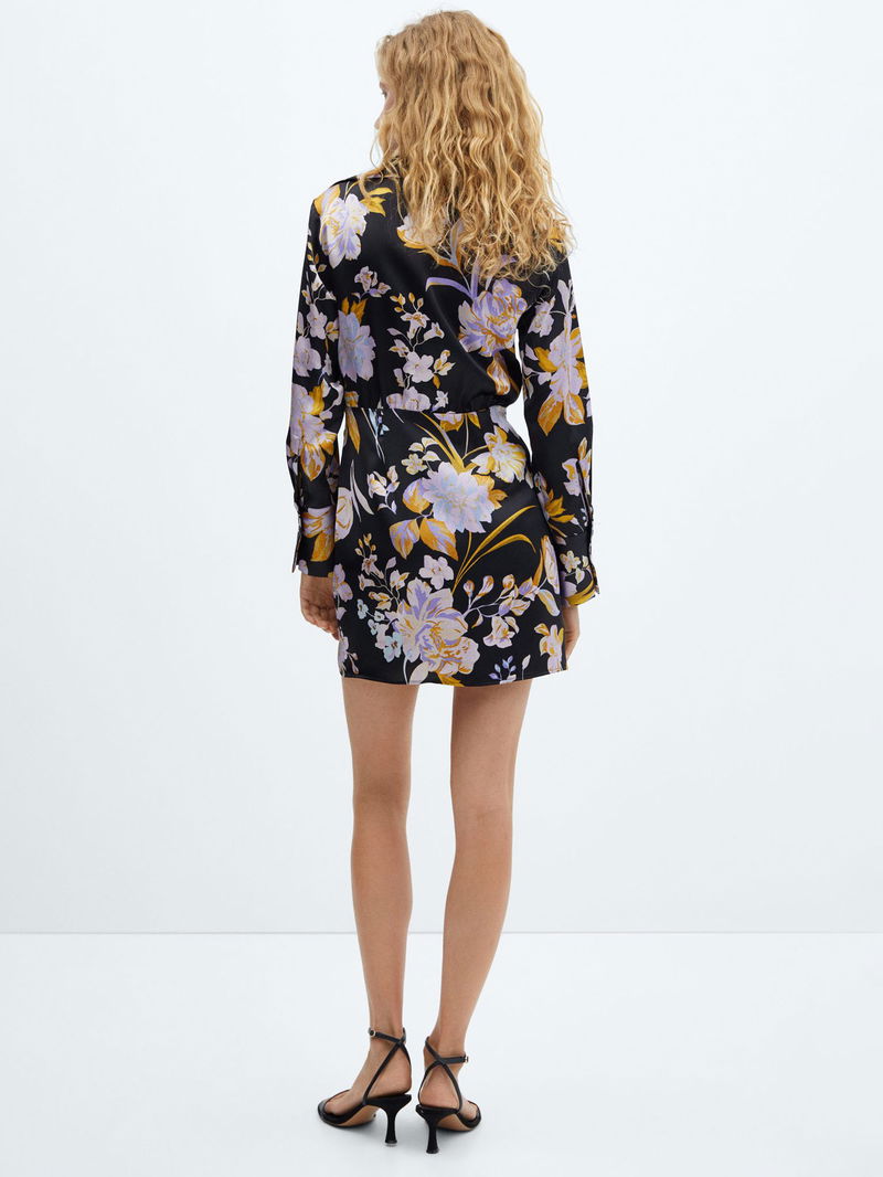 mango floral mini dress Mango Volume Sleeve Floral Mini Dress