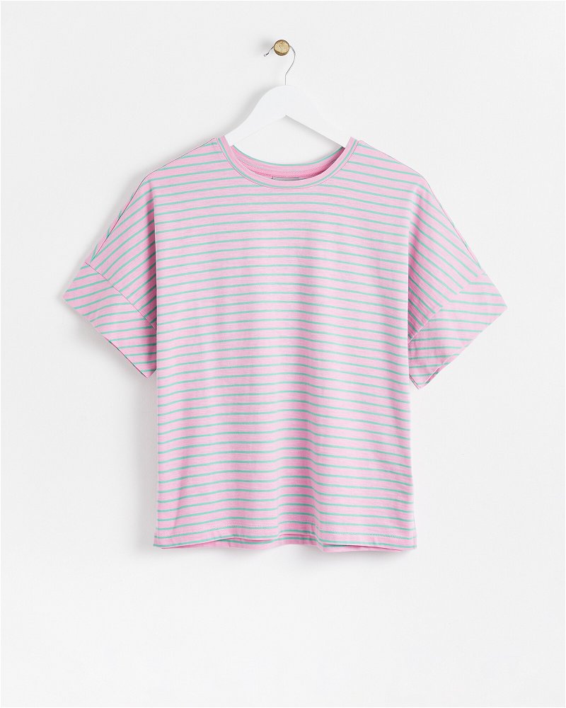 OLIVER BONAS Striped T-Shirt in Pink | Endource