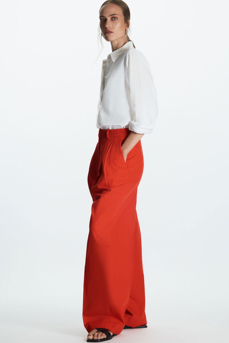 Linen Tailored Pleated Wide Leg Trousers