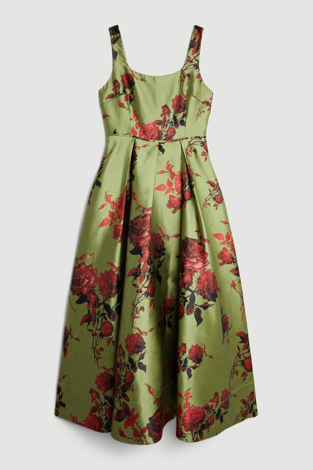 lydia millen floral jacquard corseted woven maxi dress KAREN MILLEN Karen Millen x Lydia Millen - Petite Floral Jacquard Corseted  Maxi Dress