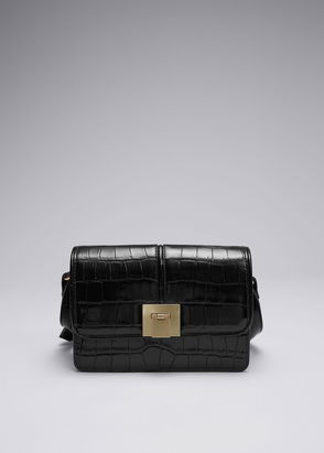  Other Stories Small Crescent Leather Bag in Black