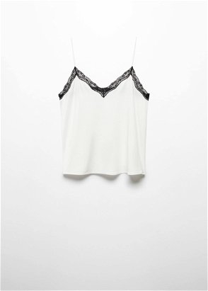 Lingerie top with lace neckline