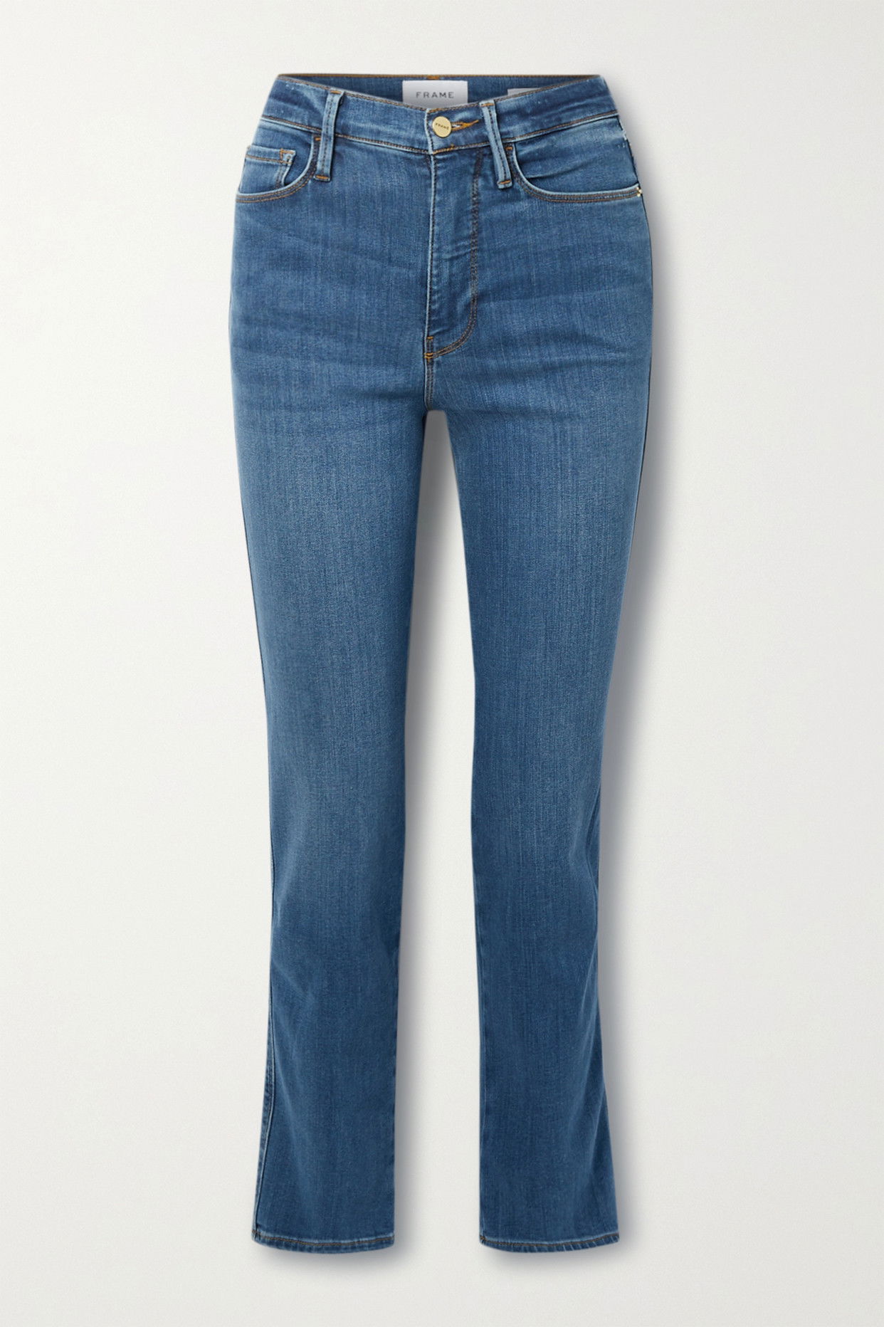 FRAME Le Sylvie coated high-rise slim-leg jeans