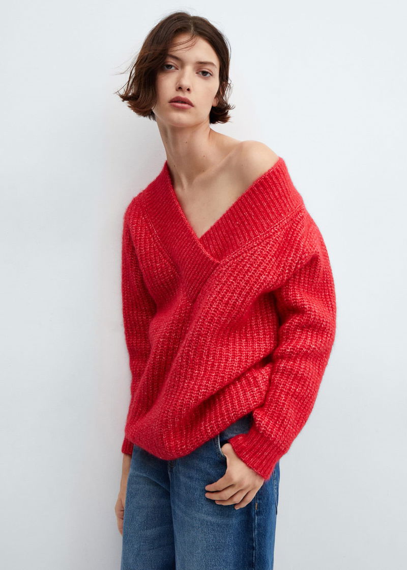 CHUNKY KNIT VEST - Red