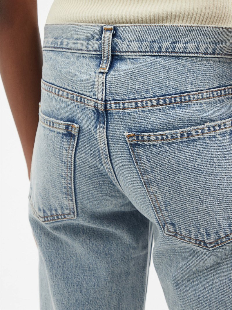 KHAITE Kerrie frayed mid-rise straight-leg jeans