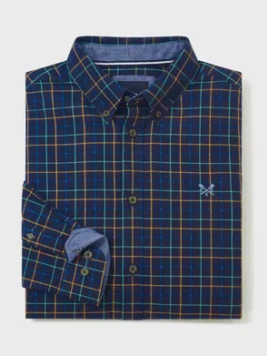 COS Checked Wool Shirt in NAVY / CHECKED