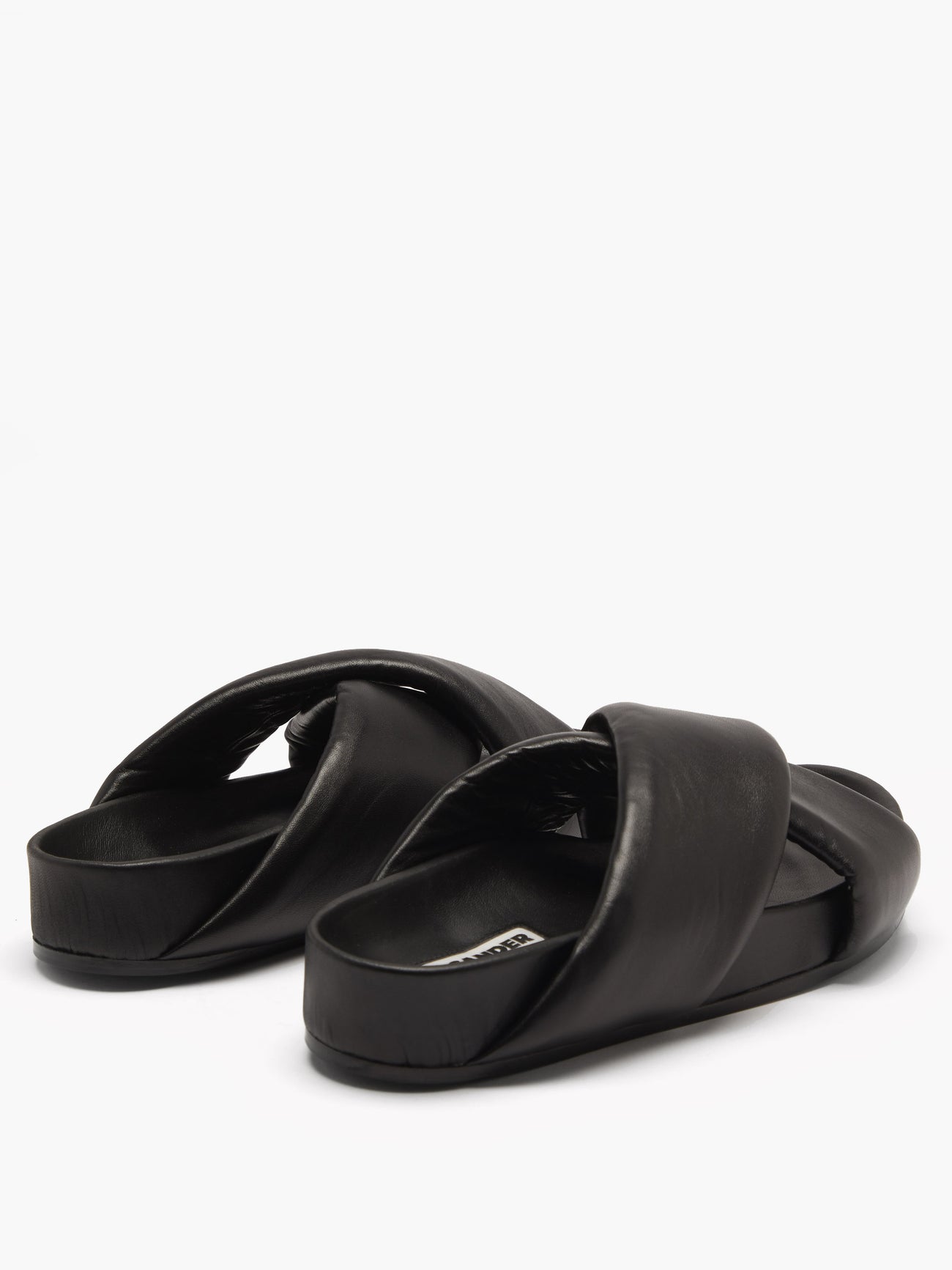 JIL SANDER Cross-Strap Padded-Leather Slides | endource