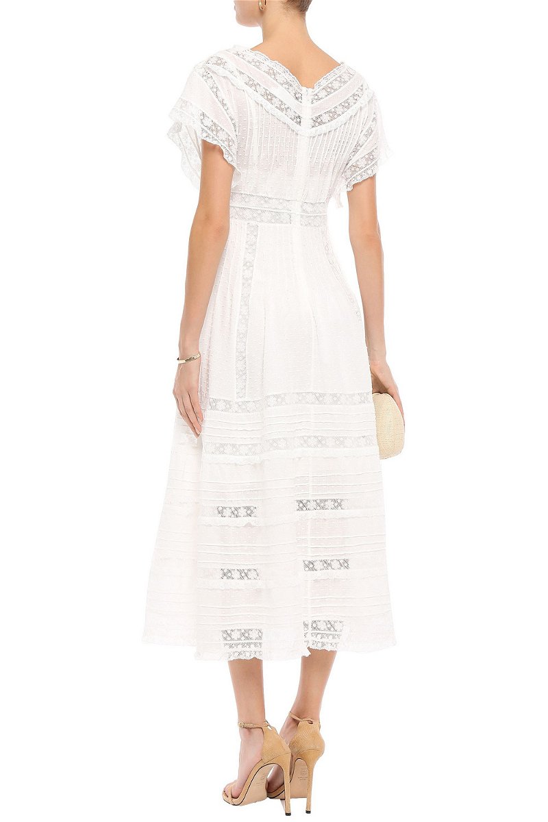 Zimmermann Iris Lace And Cotton Dress in White