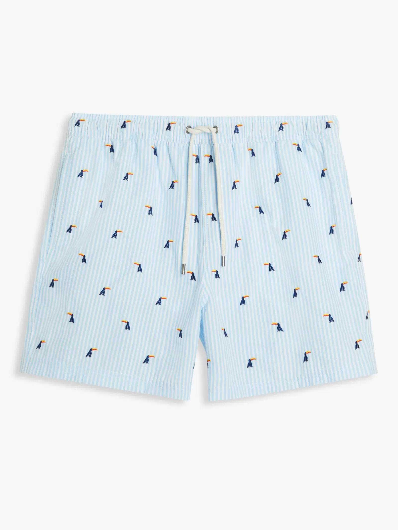 Grass Seersucker Short John John with Tabs