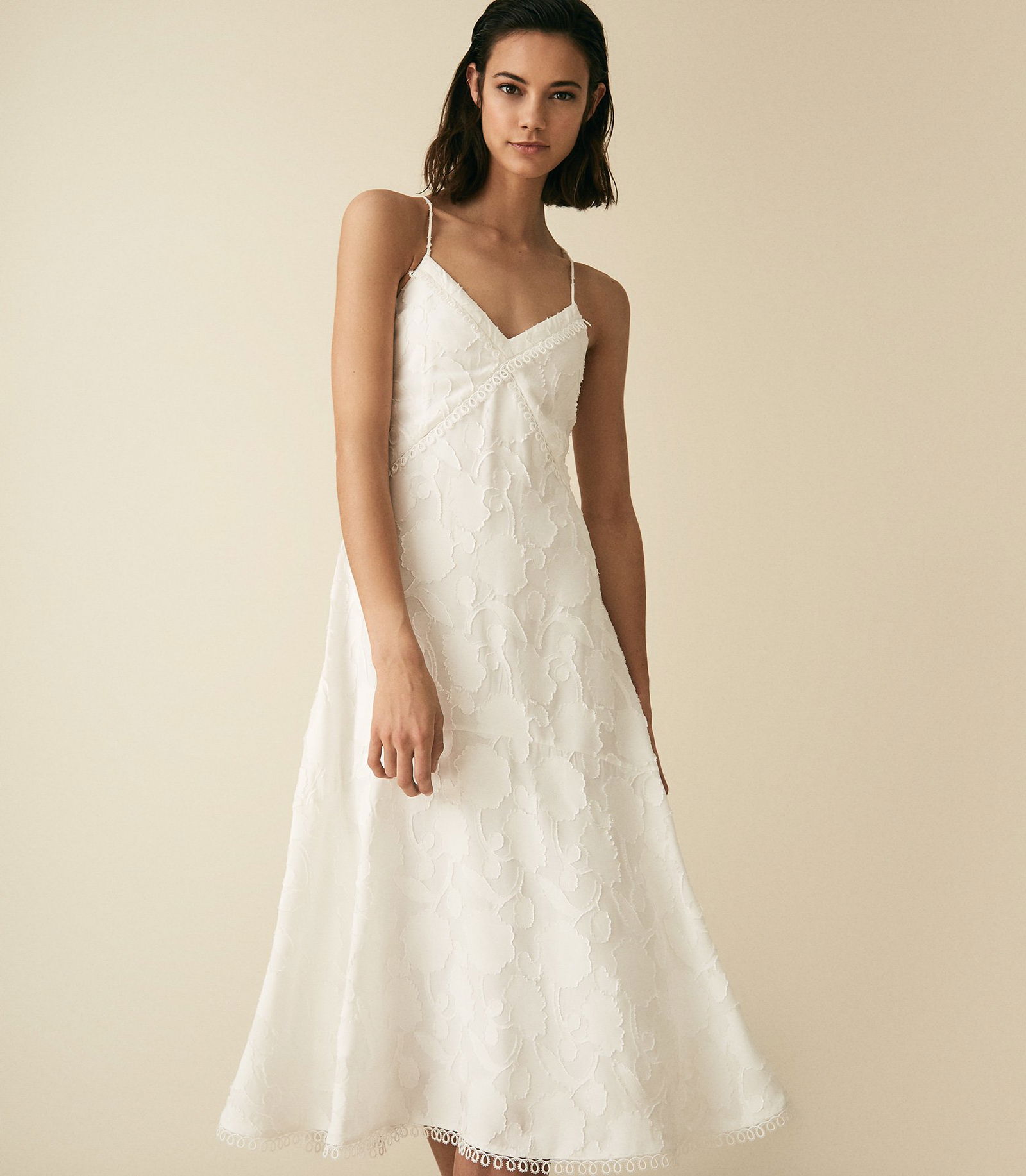 REISS Ania Lace Detail Strappy Dress | endource