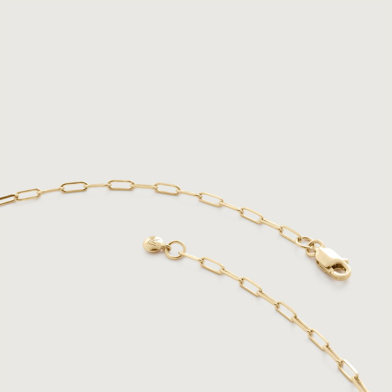 MONICA VINADER Paperclip Chain Necklace Adjustable 46cm/18' in 14k