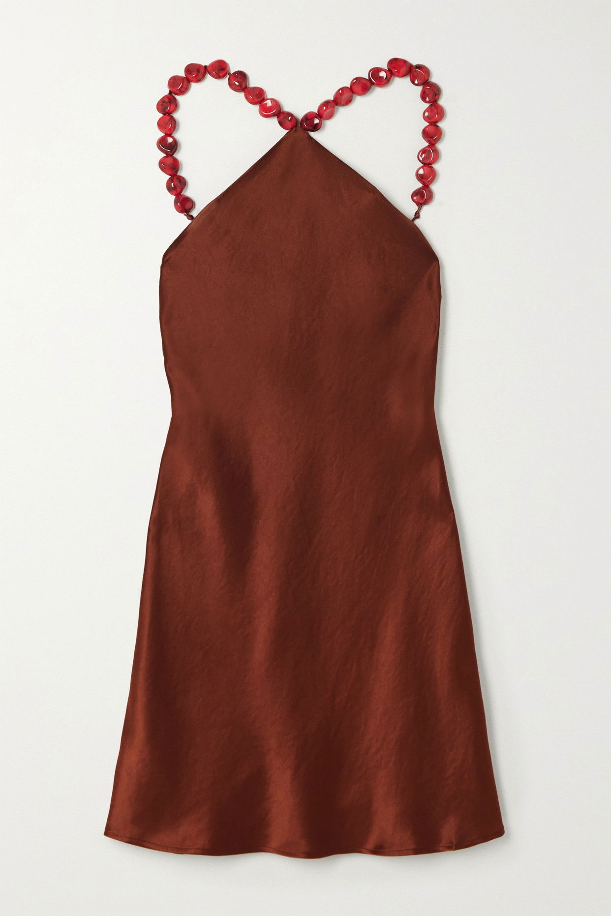 staud mini cadence dress STAUD Cadence Bead-Embellished Mini Dress