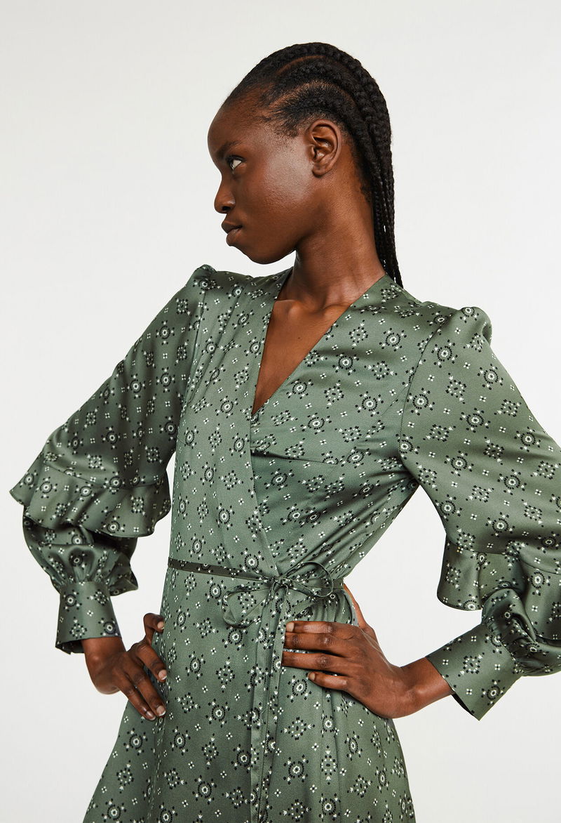 CLAUDIE PIERLOT Ruffled Midi Dress | endource