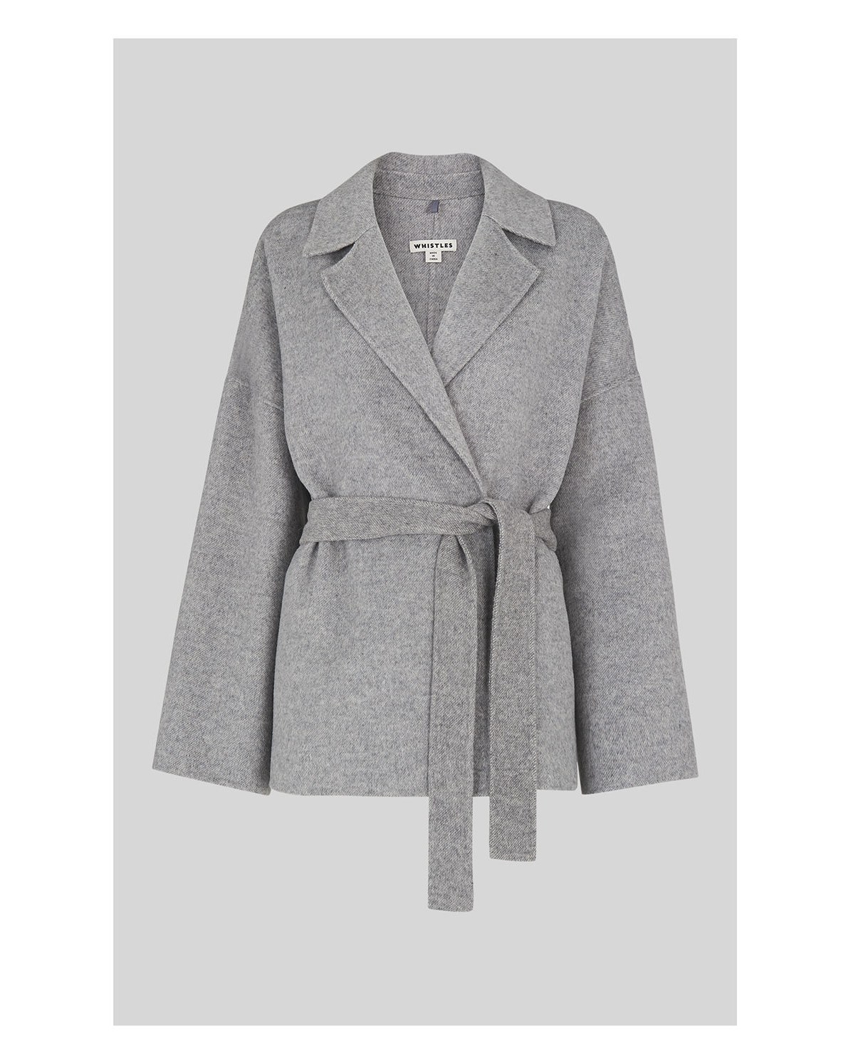 Boden Blue Belted Short Wrap Coat