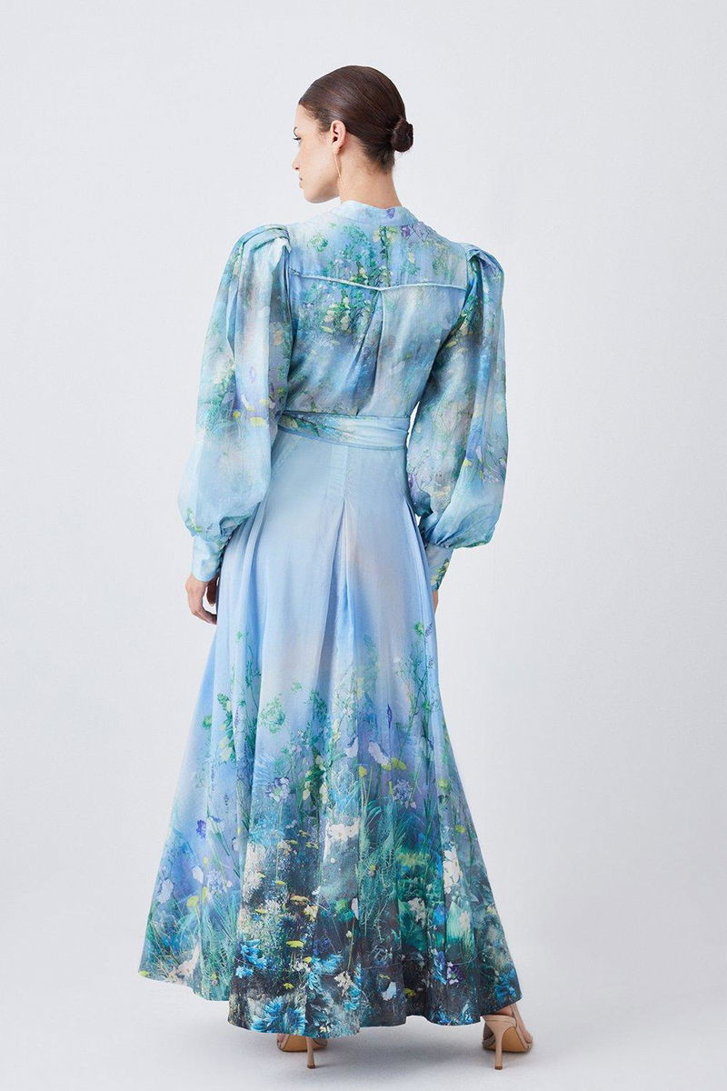 lydia millen silk cotton botanical maxi dress Lydia Millen Petite Spring Floral Silk Cotton Woven Strappy Dress Karen Millen : Dresses : VogaCloset Oman