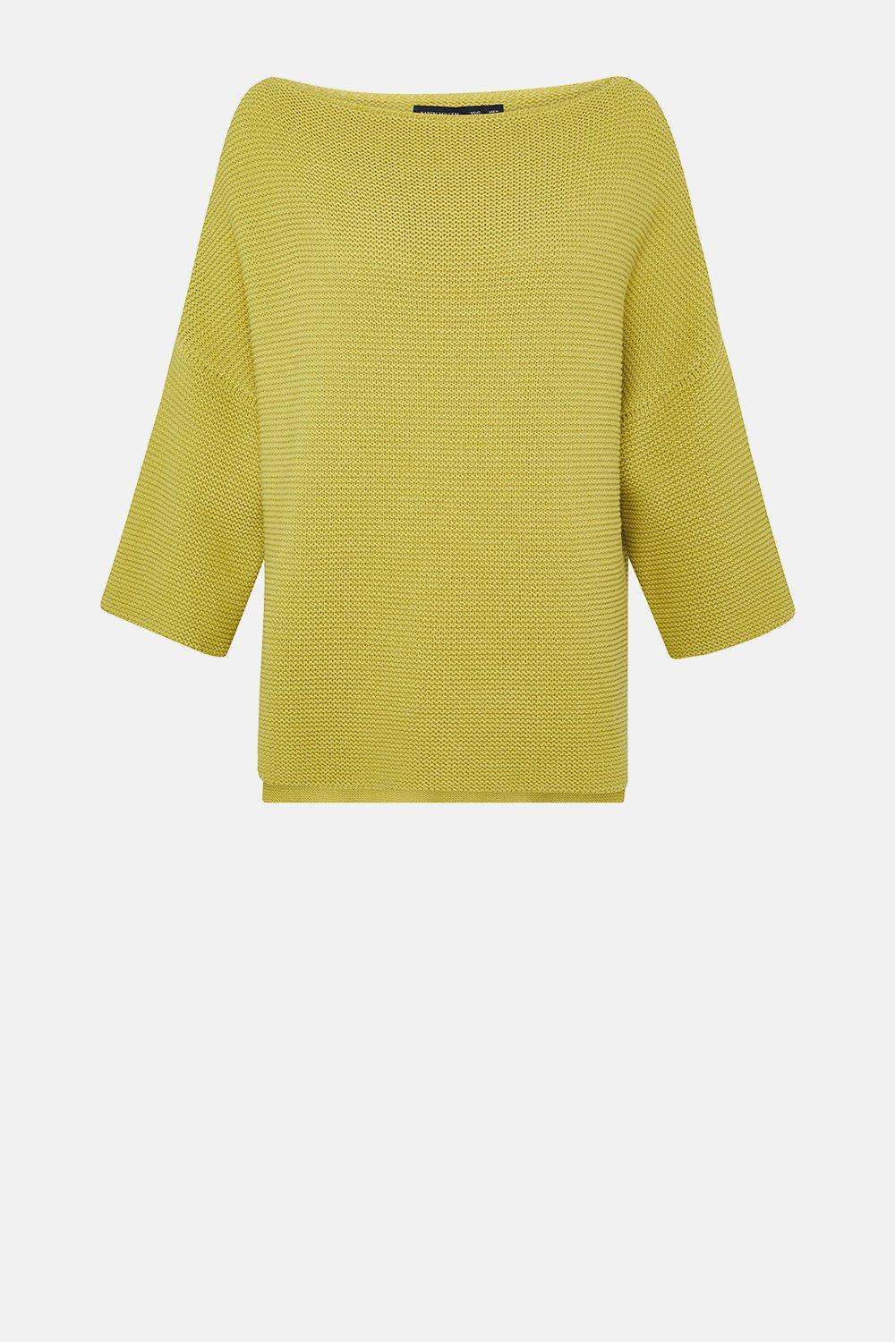 KAREN MILLEN Cotton Rib Boat Neck Jumper