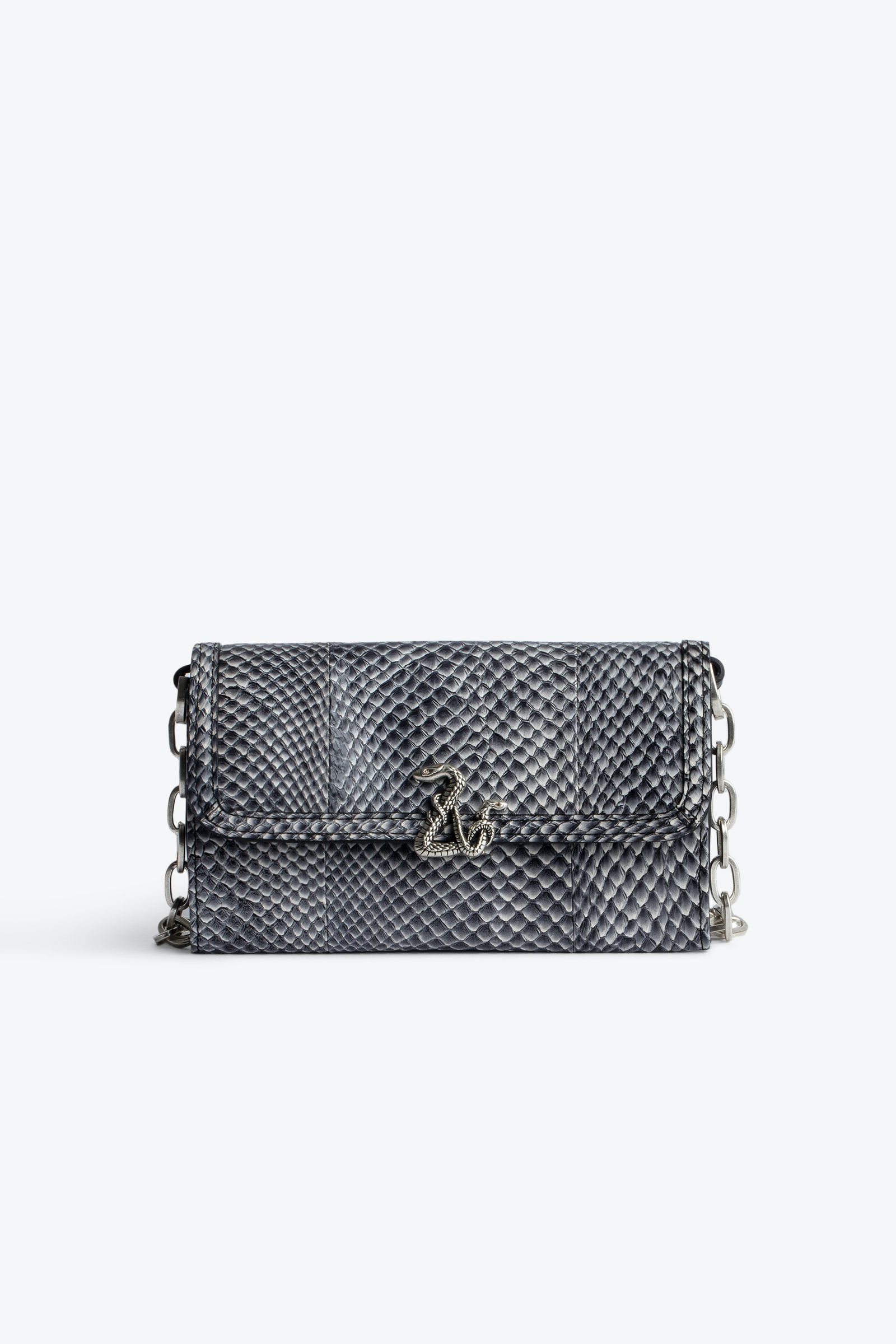 NEW ZADIG & VOLTAIRE ZV INITIALE TINY UNCHAINED SILVER WALLET BAG