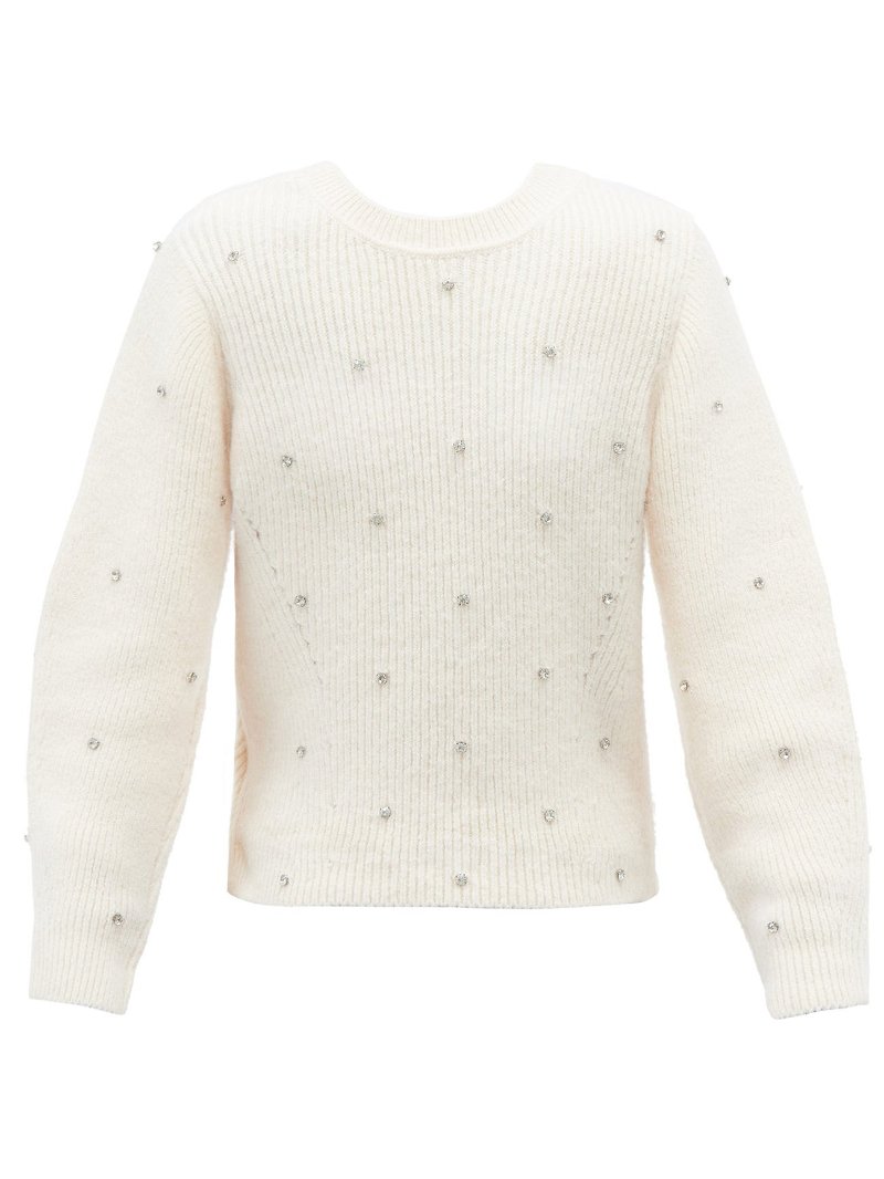 SELF-PORTRAIT Crystal-Embellished Wrap-Front Sweater | Endource