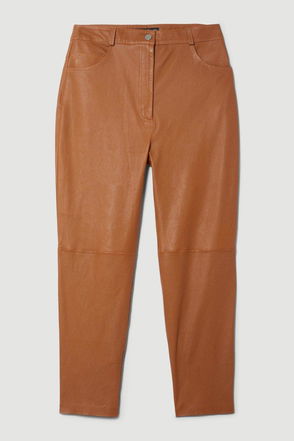 Lydia Millen Petite Leather Slim Leg Pants | Karen Millen