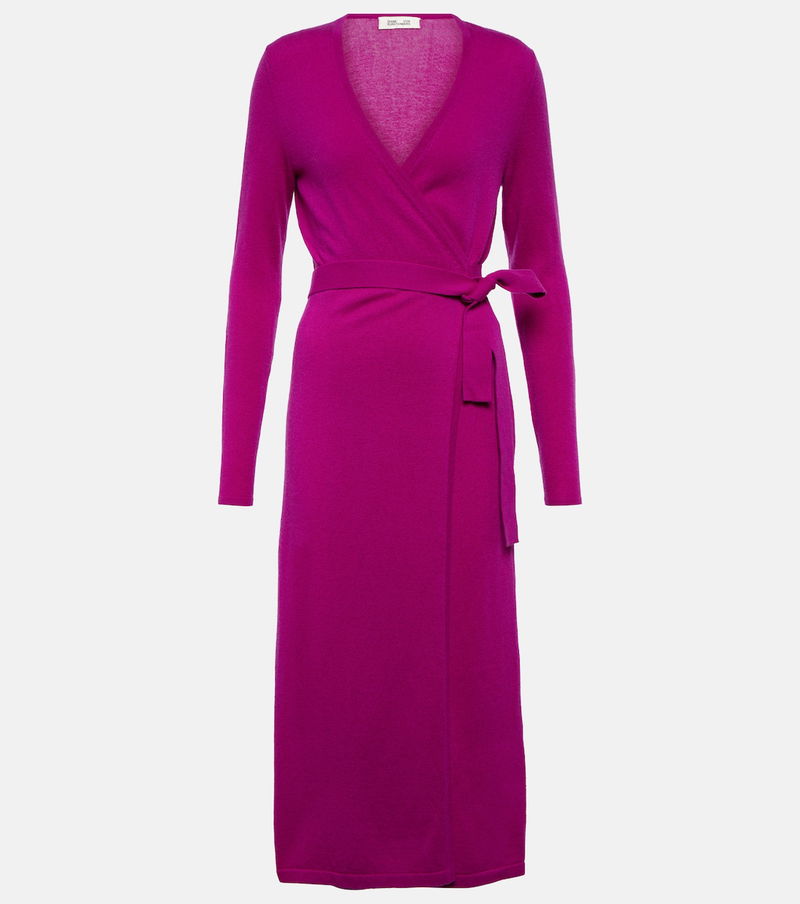 astrid wool-cashmere midi wrap dress Astrid Wool-Cashmere Wrap Dress