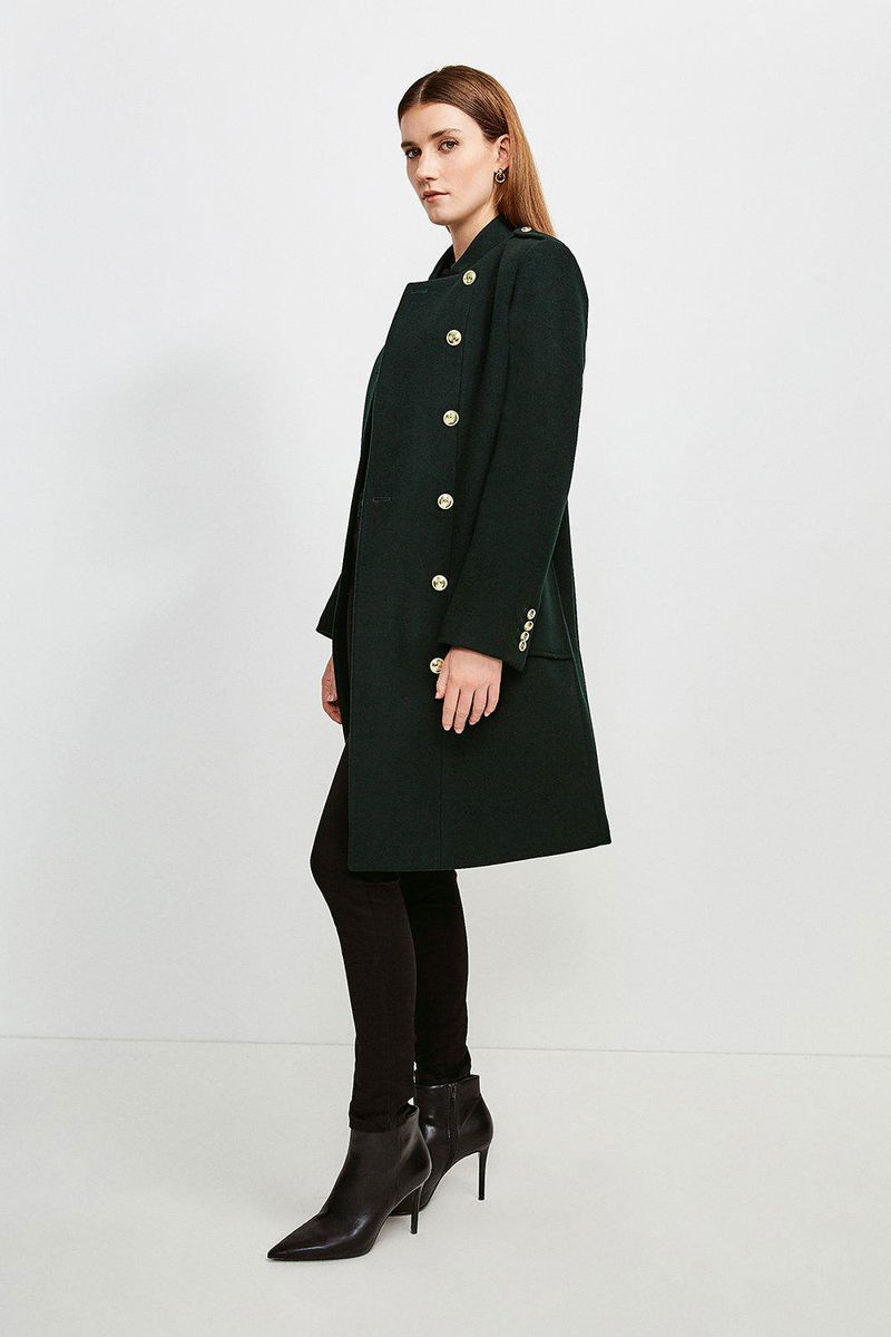 Karen Millen - 2. The Boucle Military Double Breasted Coat bit.ly/3oDLIVC  'I'm excited to reintroduce this beautiful coat in a classic black shade.  The first edit's green version was a sell-out and