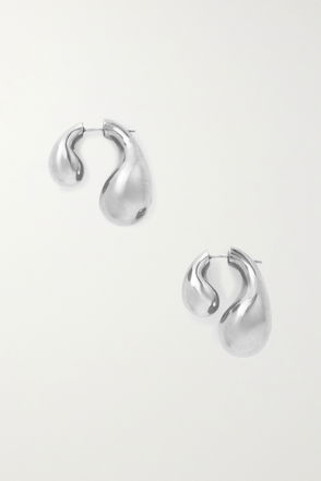 Silver, sculpted lobe earrings