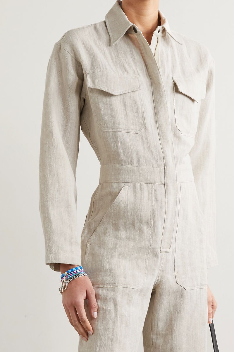 RIVET UTILITY Powerhouse Herringbone Jumpsuit in Neutrals Endource