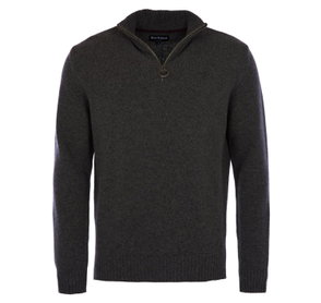 Dark grey Barbour quarter-zip knit sweater