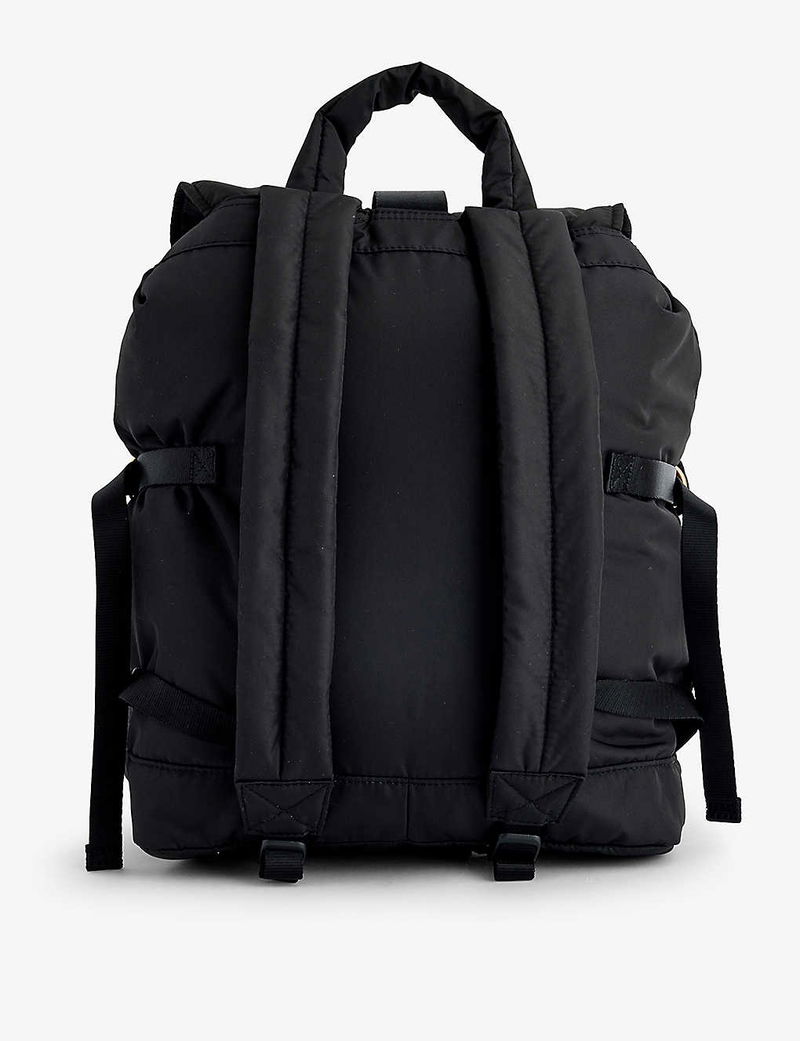 GANNI Bucked Flap-Pocket Backpack in BLACK | Endource