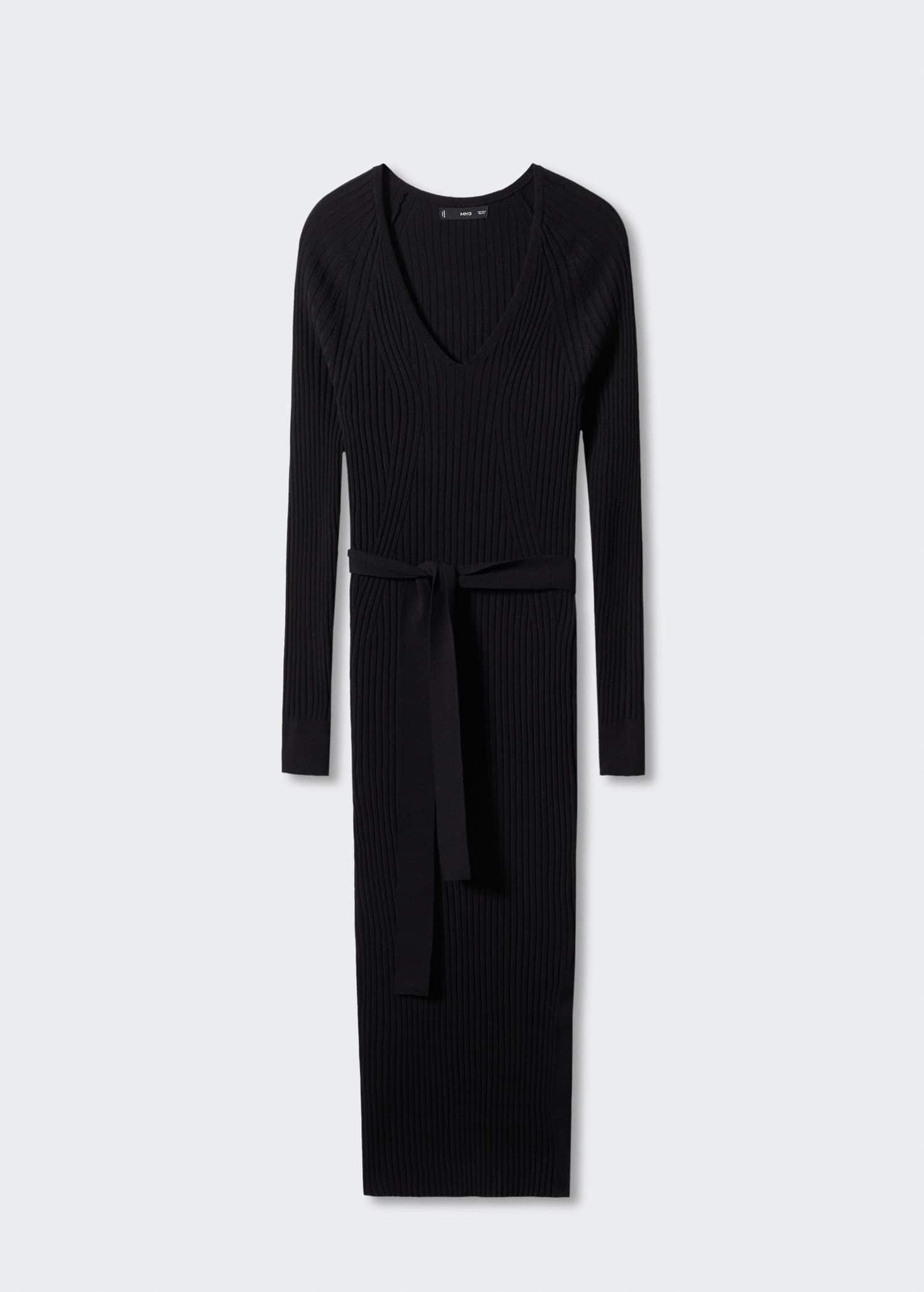 mango black knit dress MANGO Knitted dress 'CRANKY' in Black