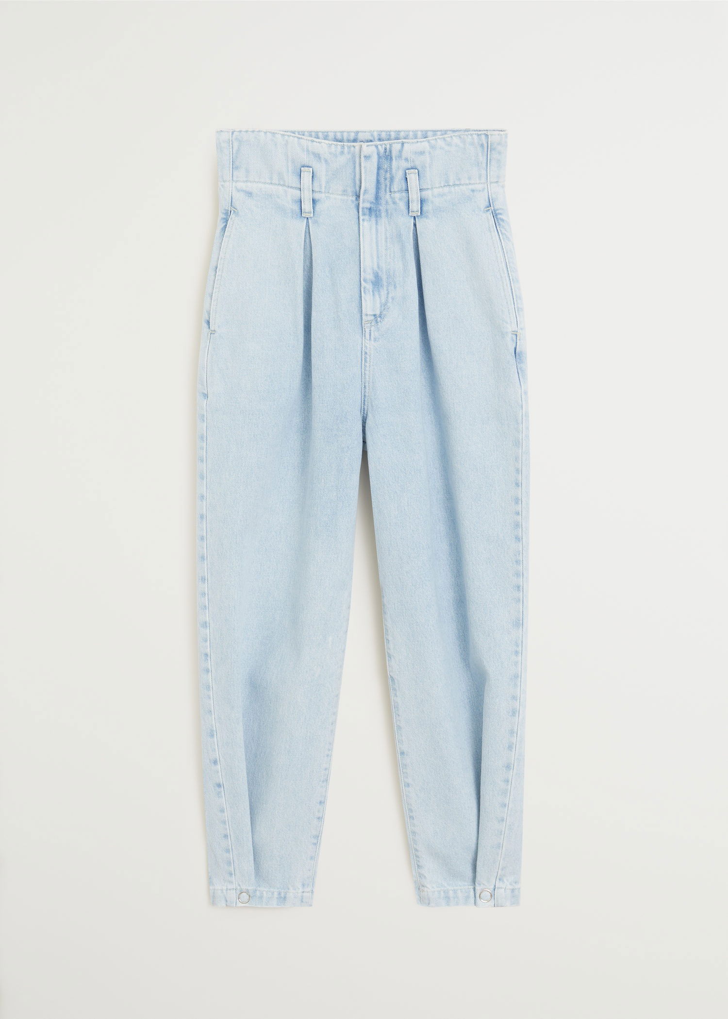 MANGO Super High Waist Darts Slouchy Jeans in Light Blue Endource