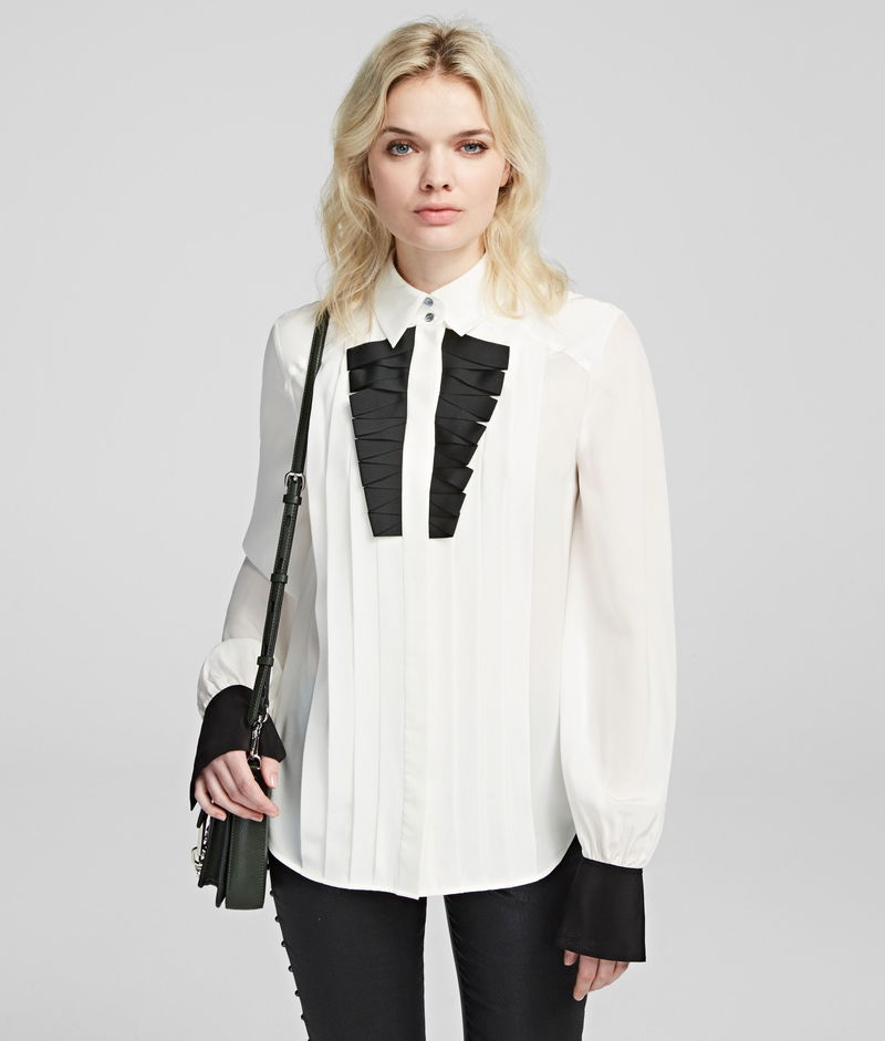 KARL LAGERFELD K/Vektor Shoulder Bag in Black/Gold Endource